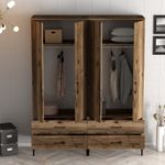 Casa si Gradina - Mobilier - Dulapuri si sifoniere - Sifoniere - Sifonier, Hanah Home, pal melaminat, nuc, 160x47.5x201.4 cm, 845HCT5487 - Infinity.ro