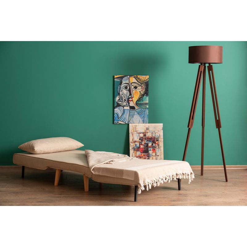 Casa si Gradina - Mobilier - Canapele si coltare - Canapele - Canapea extensibila, Hanah Home, metal, crem, 180x80 cm - Infinity.ro