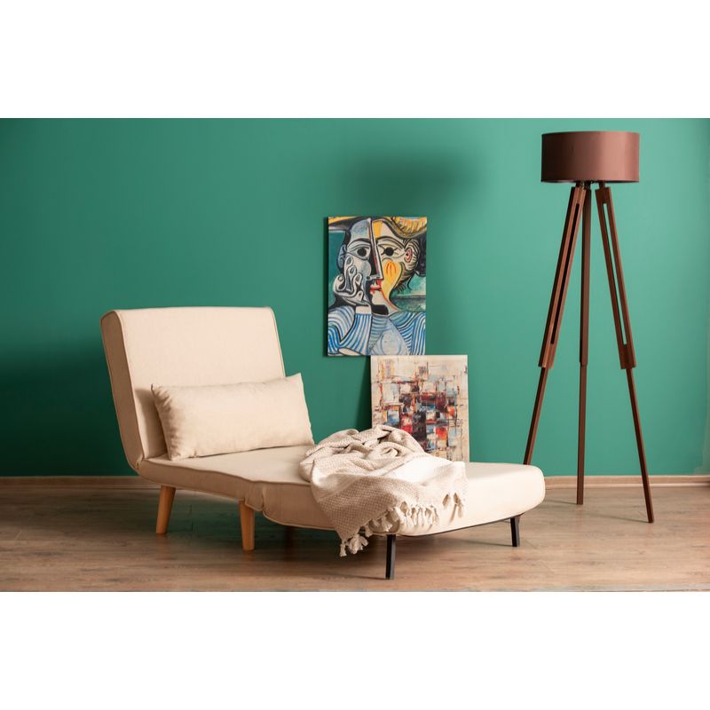 Casa si Gradina - Mobilier - Canapele si coltare - Canapele - Canapea extensibila, Hanah Home, metal, crem, 180x80 cm - Infinity.ro
