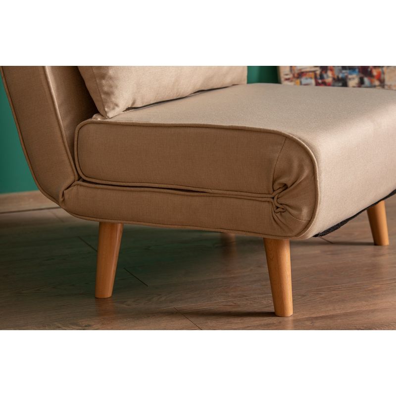 Casa si Gradina - Mobilier - Canapele si coltare - Canapele - Canapea extensibila, Hanah Home, metal, crem, 180x80 cm - Infinity.ro