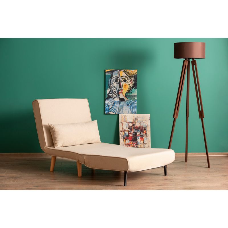 Casa si Gradina - Mobilier - Canapele si coltare - Canapele - Canapea extensibila, Hanah Home, metal, crem, 180x80 cm - Infinity.ro