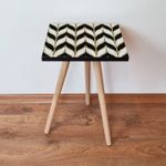 Casa si Gradina - Mobilier - Mese si birouri - Mese living - Masuta laterala, Hanah Home, mdf, negru auriu alb, 35x35x42 cm, 481LNA1870 - Infinity.ro