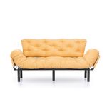 Casa si Gradina - Mobilier - Canapele si coltare - Canapele - Canapea extensibila 3 locuri, Hanah Home, metal, mustar, 185x85x70 cm - Infinity.ro
