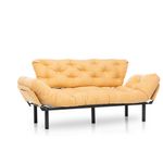 Casa si Gradina - Mobilier - Canapele si coltare - Canapele - Canapea extensibila 3 locuri, Hanah Home, metal, mustar, 185x85x70 cm - Infinity.ro