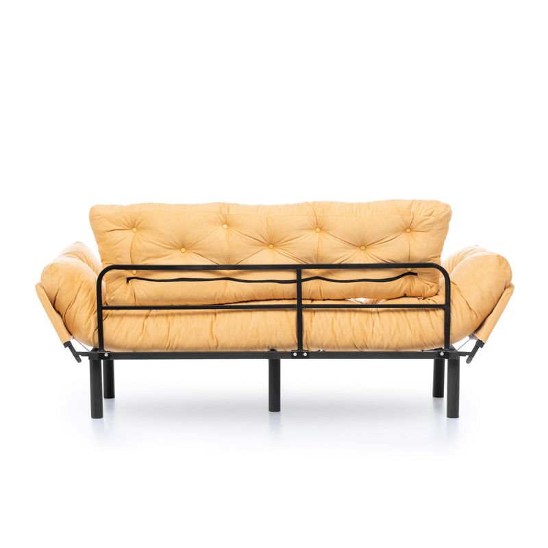 Casa si Gradina - Mobilier - Canapele si coltare - Canapele - Canapea extensibila 3 locuri, Hanah Home, metal, mustar, 185x85x70 cm - Infinity.ro