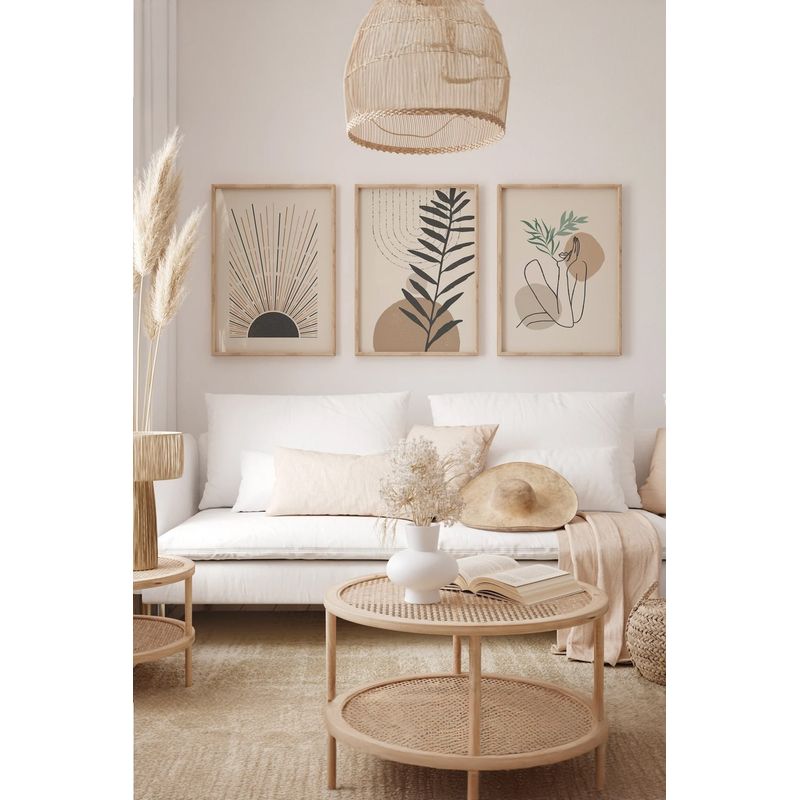 Casa si Gradina - Decoratiuni - Tablouri - Set tablouri decorative inramate, Wallxpert, lemn masiv, multicolor, 33x48 cm (3 piese), 786DKT1289 - Infinity.ro