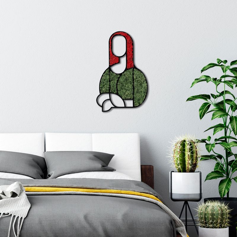 Casa si Gradina - Decoratiuni - Decoratiuni perete - Decoratiune de perete, Wallxpert, mdf si muschi, rosu si verde, 48x31 cm - Infinity.ro