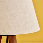 Casa si Gradina - Corpuri si surse de iluminat - Veioze si lampi - Veioze - Veioza, Opviq, textil, crem, cadru lemn, 22x14x32 cm - Infinity.ro