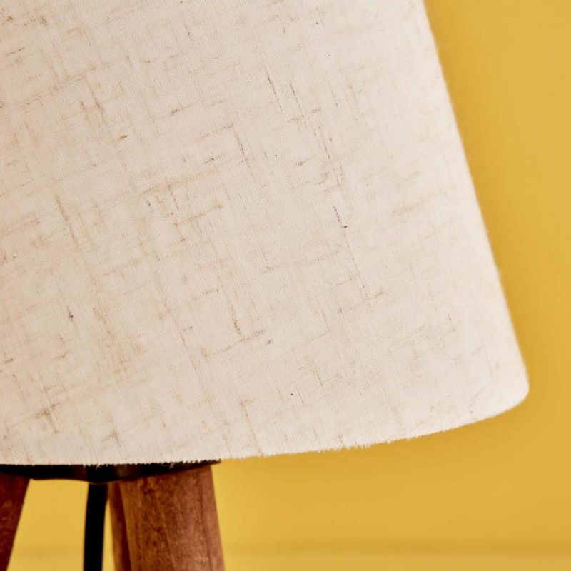 Casa si Gradina - Corpuri si surse de iluminat - Veioze si lampi - Veioze - Veioza, Opviq, textil, crem, cadru lemn, 22x14x32 cm - Infinity.ro