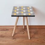 Casa si Gradina - Mobilier - Mese si birouri - Mese living - Masa laterala, Hanah Home, mdf, gri, alb, negru, galben, 35x35x42 cm - Infinity.ro