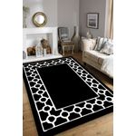 Casa si Gradina - Textile si covoare - Covoare - Covorase intrare - Covoras de intrare, Conceptum Hypnose, negru alb, 80x150 cm, 100% poliester, antiderapant, lavabil la masina - Infinity.ro