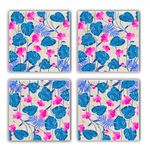 Casa si Gradina - Bucatarie si vesela - Accesorii bar - Suporturi bauturi - Set suporturi pentru pahare, piatra naturala, Hermia, multicolor, 10x10x1 cm, set 4 bucati - Infinity.ro