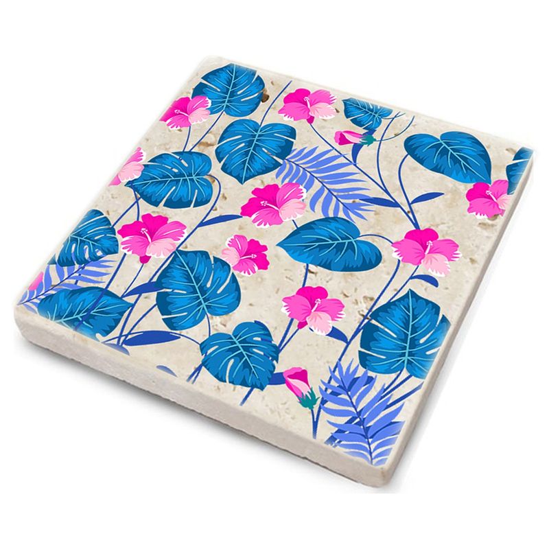 Casa si Gradina - Bucatarie si vesela - Accesorii bar - Suporturi bauturi - Set suporturi pentru pahare, piatra naturala, Hermia, multicolor, 10x10x1 cm, set 4 bucati - Infinity.ro