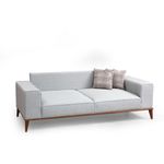 Casa si Gradina - Mobilier - Canapele si coltare - Canapele - Canapea extensibila 3 locuri, Hanah Home, lemn fag si PAL, gri, 223x91x85 cm - Infinity.ro