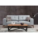 Casa si Gradina - Mobilier - Canapele si coltare - Canapele - Canapea extensibila 3 locuri, Hanah Home, lemn fag si PAL, gri, 223x91x85 cm - Infinity.ro