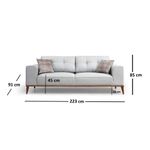 Casa si Gradina - Mobilier - Canapele si coltare - Canapele - Canapea extensibila 3 locuri, Hanah Home, lemn fag si PAL, gri, 223x91x85 cm - Infinity.ro