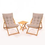 Casa si Gradina - Gradina si terasa - Mobilier exterior - Seturi mobila gradina - Set masa si scaune gradina, Hanah Home, lemn de fag, maro natural, 3 piese, 644MYD1137 - Infinity.ro