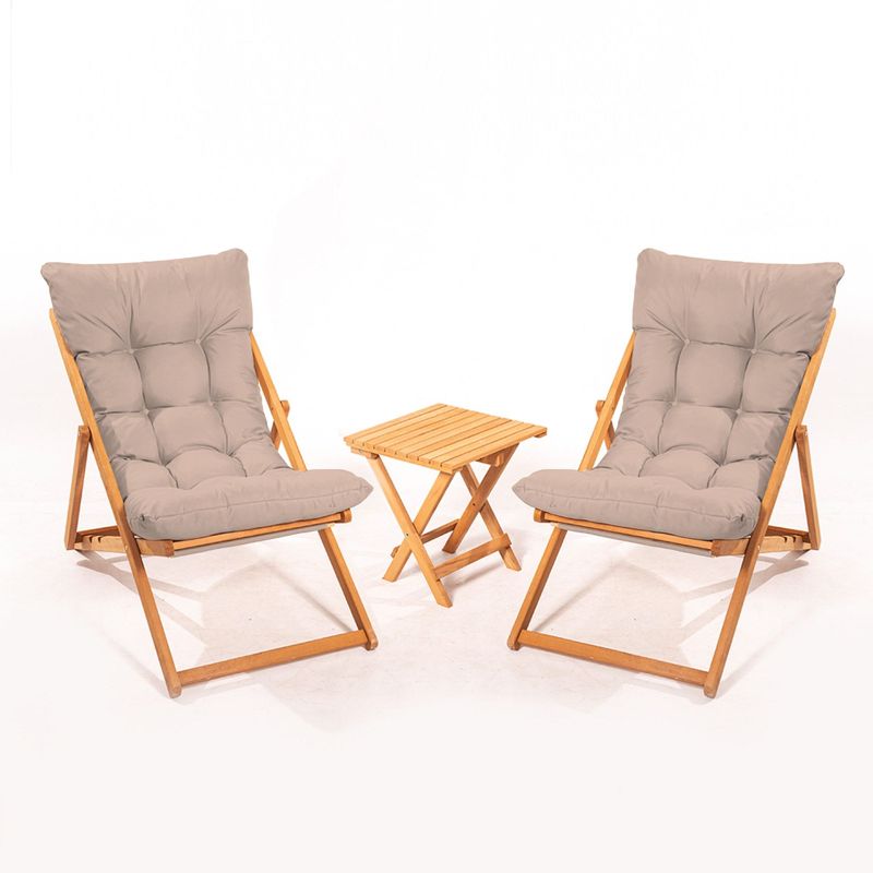 Casa si Gradina - Gradina si terasa - Mobilier exterior - Seturi mobila gradina - Set masa si scaune gradina, Hanah Home, lemn de fag, maro natural, 3 piese, 644MYD1137 - Infinity.ro