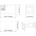 Casa si Gradina - Mobilier - Mese si birouri - Birouri - Birou de studiu, Hanah Home, panou de particule melaminat, auriu alb, 120x60x75 cm - Infinity.ro