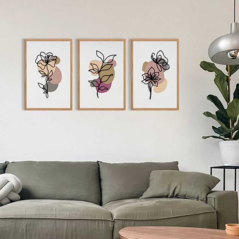 Casa si Gradina - Decoratiuni - Tablouri - Tablou decorativ, Wallxpert, mdf, multicolor, 50x35 cm, set 3 piese - Infinity.ro