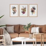 Casa si Gradina - Decoratiuni - Tablouri - Tablou decorativ, Wallxpert, mdf, multicolor, 50x35 cm, set 3 piese - Infinity.ro