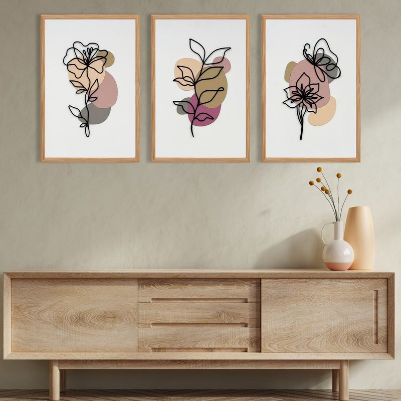 Casa si Gradina - Decoratiuni - Tablouri - Tablou decorativ, Wallxpert, mdf, multicolor, 50x35 cm, set 3 piese - Infinity.ro