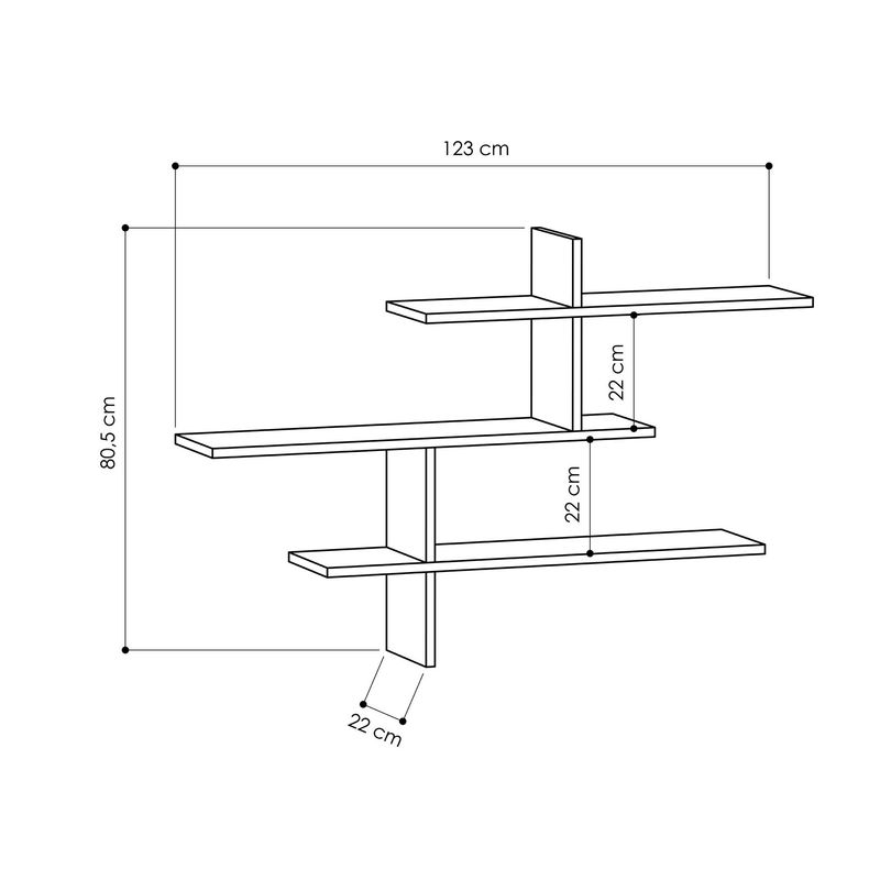 Casa si Gradina - Mobilier - Biblioteci si rafturi - Rafturi - Raft de perete, Hanah Home, pal melaminat, stejar, 123x80.5x22 cm - Infinity.ro