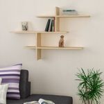 Casa si Gradina - Mobilier - Biblioteci si rafturi - Rafturi - Raft de perete, Hanah Home, pal melaminat, stejar, 123x80.5x22 cm - Infinity.ro