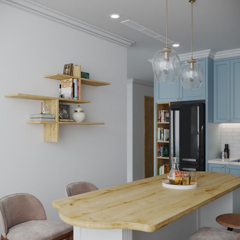 Casa si Gradina - Mobilier - Biblioteci si rafturi - Rafturi - Raft de perete, Hanah Home, pal melaminat, stejar, 123x80.5x22 cm - Infinity.ro