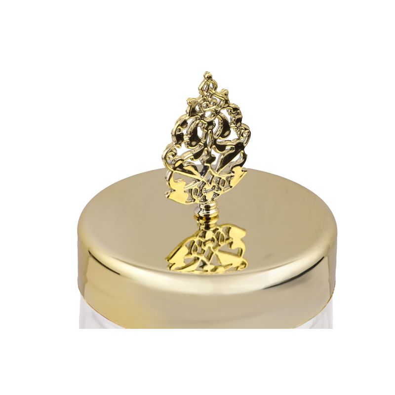 Casa si Gradina - Bucatarie si vesela - Organizare si depozitare bucatarie - Borcane si capace - Set borcane depozitare, Hermia, sticla, transparent auriu, 9x9x20 cm, 6 bucati - Infinity.ro