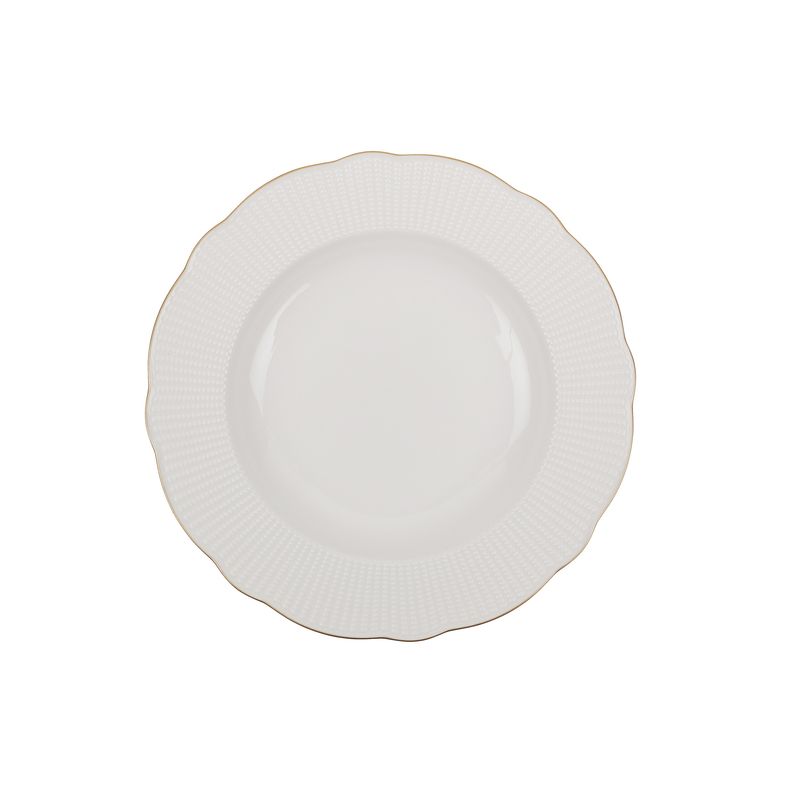 Casa si Gradina - Bucatarie si vesela - Vesela si tacamuri - Servicii de masa - Serviciu de masa 24 piese, Hermia, portelan, alb auriu - Infinity.ro