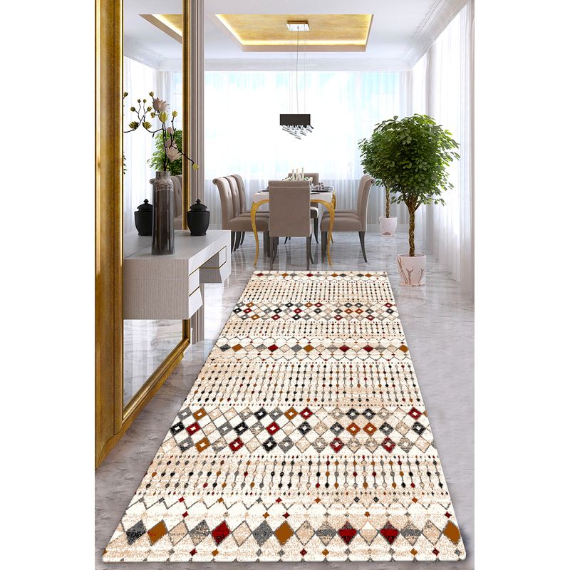 Casa si Gradina - Textile si covoare - Covoare - Covoare casa - Covor de hol, Conceptum Hypnose, multicolor, 80x300 cm, 100% poliester, antiderapant, lavabil la masina, 908CHL2583 - Infinity.ro