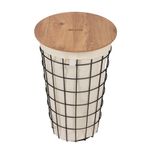 Casa si Gradina - Mobilier - Organizare si depozitare - Recipiente depozitare - Cos de rufe, Hanah Home, panou aglomerat melaminat, stejar si negru, 33.5x60x35.5 cm - Infinity.ro