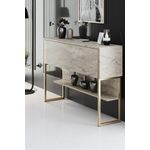 Casa si Gradina - Mobilier - Comode si corpuri - Console - Consola, Hanah Home, pal melaminat, travertin aur, 120x30x80 cm - Infinity.ro
