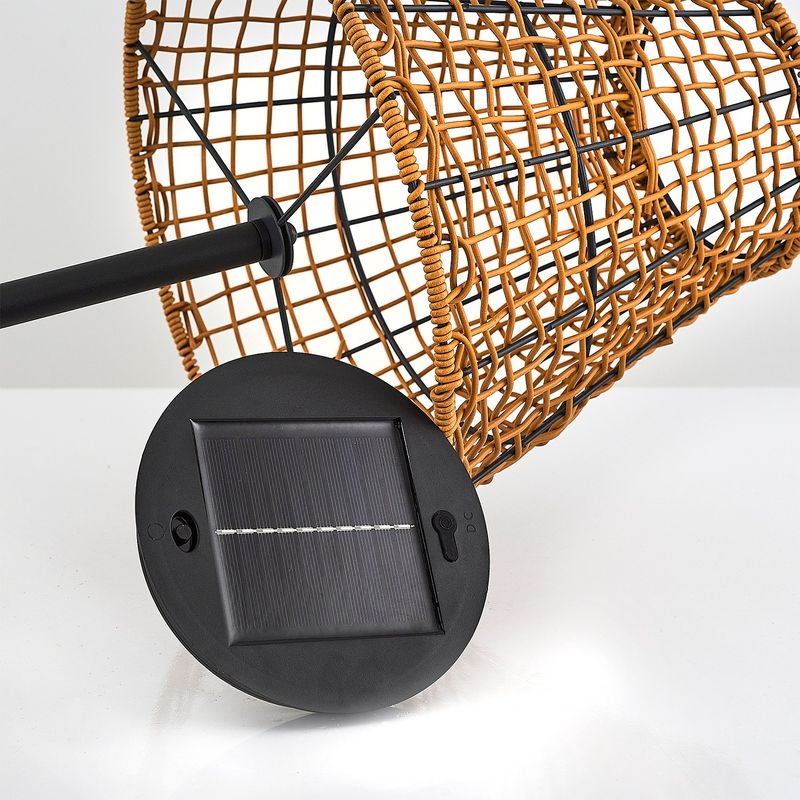 Casa si Gradina - Corpuri si surse de iluminat - Veioze si lampi - Lampadare - Lampadar, Opviq, ratan, stejar, diametru 32 cm, inaltime 64 cm - Infinity.ro