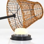 Casa si Gradina - Corpuri si surse de iluminat - Veioze si lampi - Lampadare - Lampadar, Opviq, ratan, stejar, diametru 32 cm, inaltime 64 cm - Infinity.ro