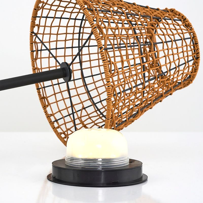 Casa si Gradina - Corpuri si surse de iluminat - Veioze si lampi - Lampadare - Lampadar, Opviq, ratan, stejar, diametru 32 cm, inaltime 64 cm - Infinity.ro