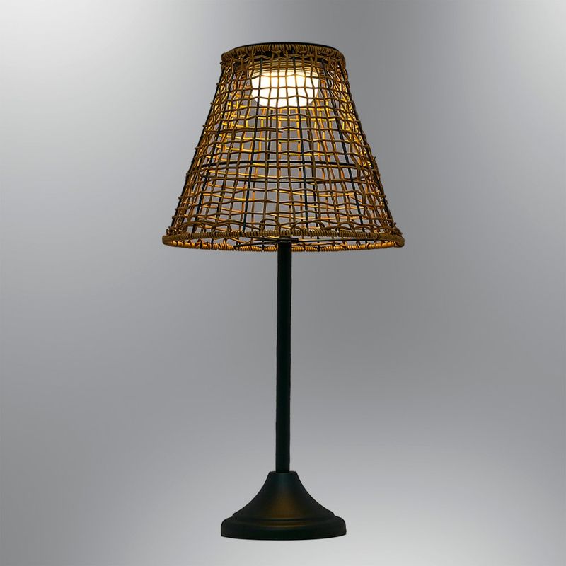 Casa si Gradina - Corpuri si surse de iluminat - Veioze si lampi - Lampadare - Lampadar, Opviq, ratan, stejar, diametru 32 cm, inaltime 64 cm - Infinity.ro