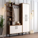 Casa si Gradina - Mobilier - Organizare si depozitare - Cuiere - Cuier, Hanah Home, pal melaminat, nuc si alb, 150x35x200 cm - Infinity.ro