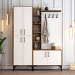 Casa si Gradina - Mobilier - Organizare si depozitare - Cuiere - Cuier, Hanah Home, pal melaminat, nuc si alb, 150x35x200 cm - Infinity.ro