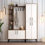 Casa si Gradina - Mobilier - Organizare si depozitare - Cuiere - Cuier, Hanah Home, pal melaminat, nuc si alb, 150x35x200 cm - Infinity.ro