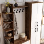 Casa si Gradina - Mobilier - Organizare si depozitare - Cuiere - Cuier, Hanah Home, pal melaminat, nuc si alb, 150x35x200 cm - Infinity.ro