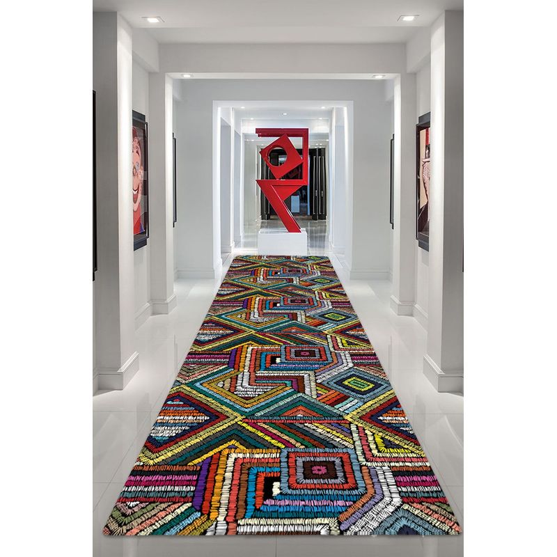 Casa si Gradina - Textile si covoare - Covoare - Covoare casa - Covor de hol, Conceptum Hypnose, multicolor, 80x300 cm, 100% poliester, antiderapant, 959CHL2255 - Infinity.ro