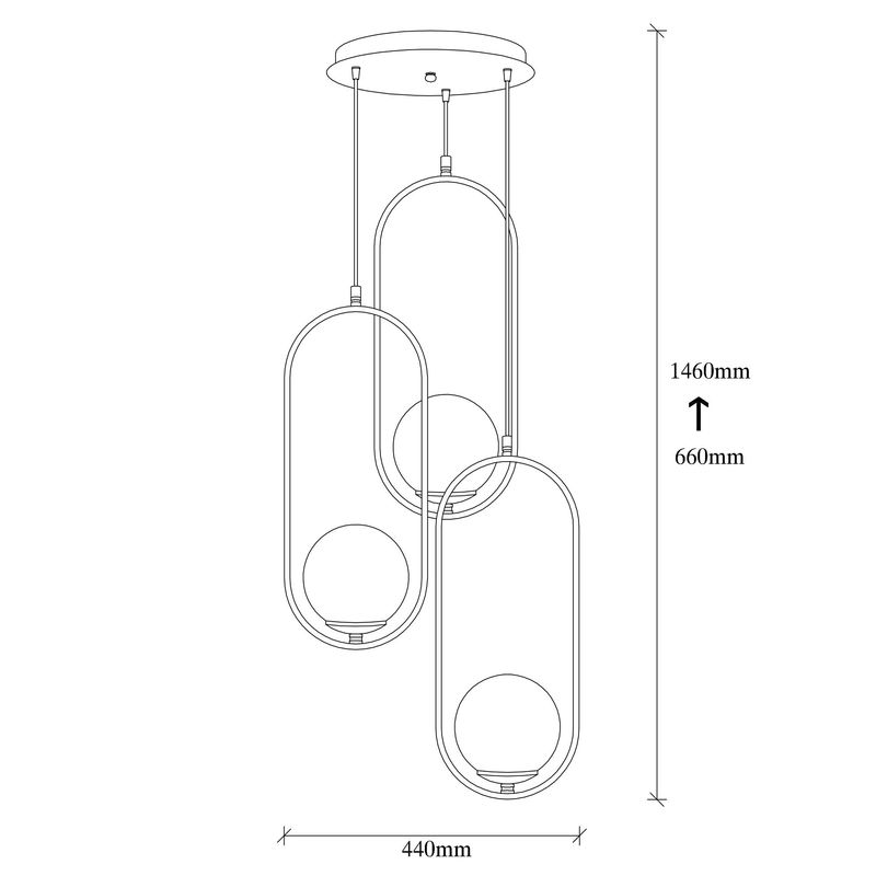 Casa si Gradina - Corpuri si surse de iluminat - Lustre si pendule - Candelabru, Opviq, metal, negru, 44x146 cm - Infinity.ro