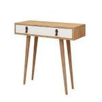 Casa si Gradina - Mobilier - Comode si corpuri - Console - Consola, Hanah Home, pal melaminat, stejar si alb, 80x30x87.6 cm - Infinity.ro