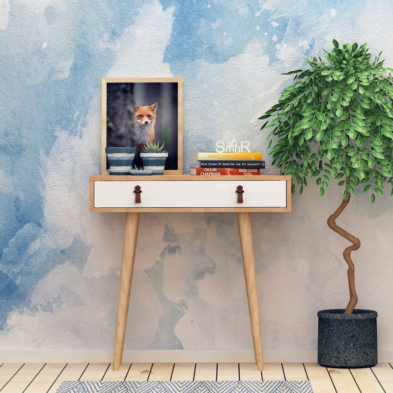 Casa si Gradina - Mobilier - Comode si corpuri - Console - Consola, Hanah Home, pal melaminat, stejar si alb, 80x30x87.6 cm - Infinity.ro