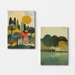 Casa si Gradina - Decoratiuni - Tablouri - Tablou decorativ, Wallxpert, panza, multicolor, 50x70 cm, set 2 piese - Infinity.ro