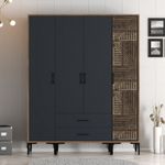 Casa si Gradina - Mobilier - Dulapuri si sifoniere - Sifoniere - Sifonier, Hanah Home, pal melaminat, nuc si antracit, 160x47.5x201.4 cm, 845HCT5489 - Infinity.ro