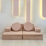 Casa si Gradina - Mobilier - Canapele si coltare - Canapele - Canapea extensibila, Atelier Del Sofa, 100% poliester, roz, 140x46x70 cm - Infinity.ro