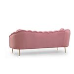 Casa si Gradina - Mobilier - Canapele si coltare - Canapele - Canapea 3 locuri, Hanah Home, lemn fag si pal, dusty rose, 215x90x80 cm - Infinity.ro